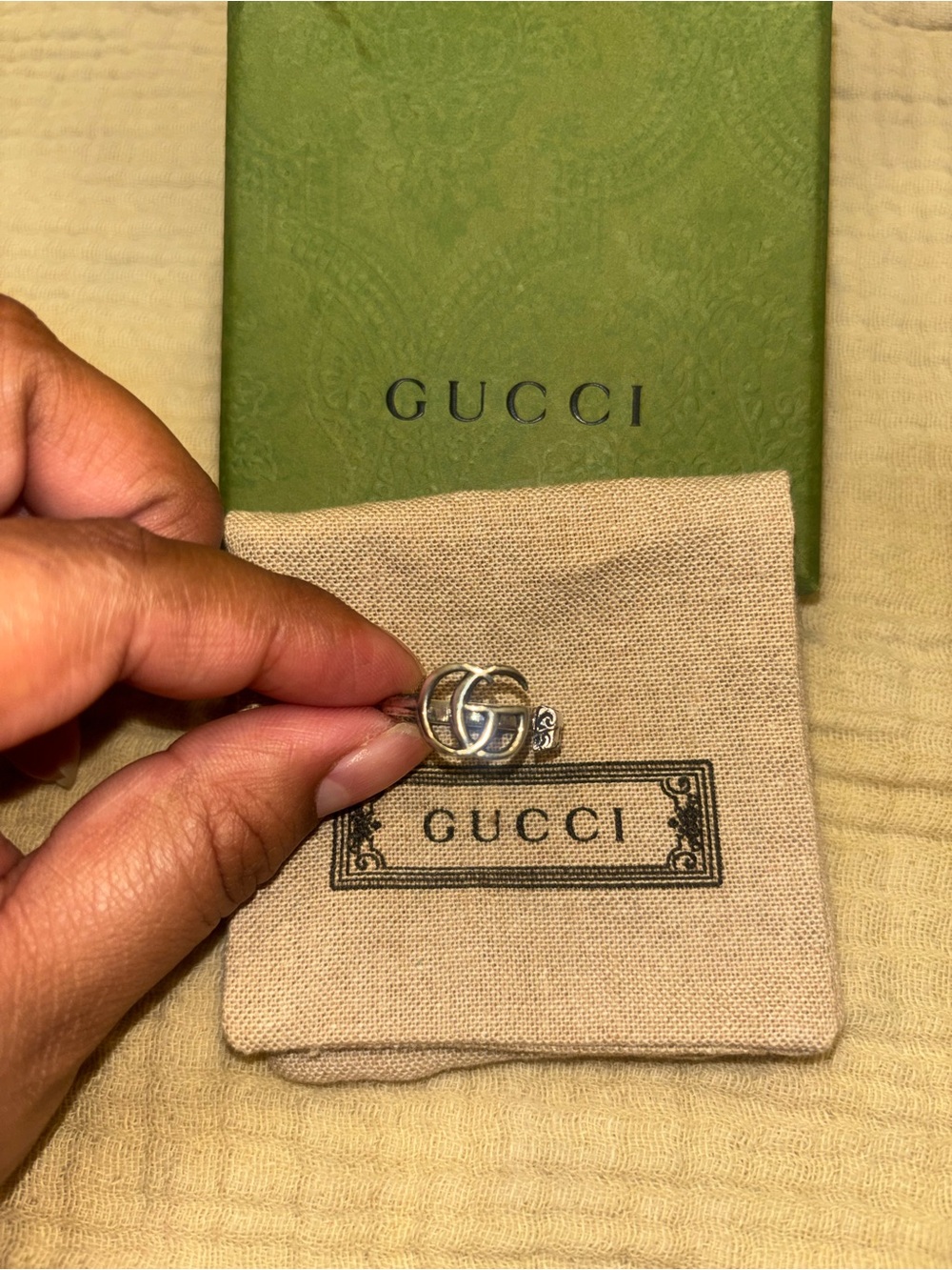 Gucci Interlocking G Sterling Silver Ring